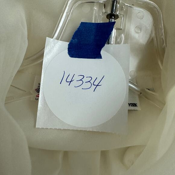 Linea V Women Top Sz 10 Sheer High Neck Puff Sleeve Regency Cottagecore Romantic - Picture 9 of 9